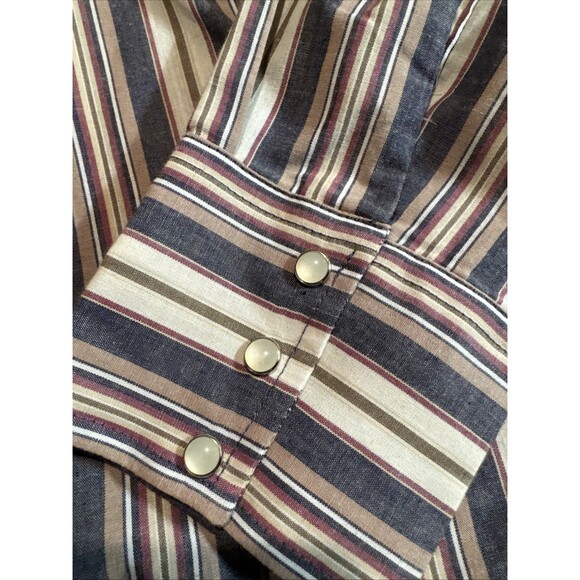 Vintage Men's Wrangler Wrancher Western plaid shirt pearl snaps XL - Picture 5 of 9